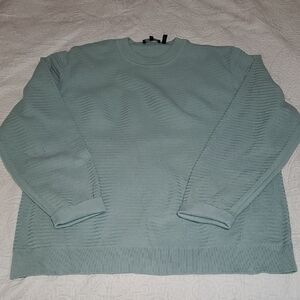 Theory Men's Soft Teal Crewneck Sweater